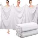 Mixweer 2 Pcs Oversized Bath Towels, 40 x 80 Inch Giant Microfiber Jumbo Bath Sheets Ultra Soft Bathroom Microfiber Quick Dry Absorbent Shower Towels for Spa Camping Beach (White)