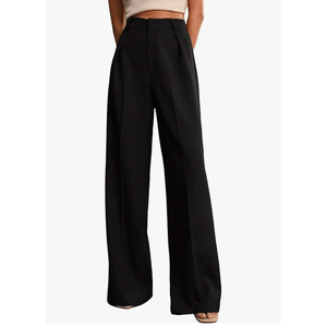 Womens Wide Leg Pants High Waist Straight Work Pants Office Business Casual Palazzo Trousers with Pockets, Size XS