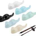 PH PandaHall 6PCS Cats Porcelain Brush Holder, 6 Colors Ceramic Pen Rest Holders Paint Brush Rest Stand for Calligraphy Painting and Art Supplies Colors Desk Organizer Ideal Gift, 1.29x3.7inch