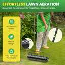 Manual Roller Lawn Aerator,Heavy-Duty Hand Lawn Aerator with Pre-Attached Spike for Yard and Garden,Easy-to-Assemble Lawn Aerator Tool for Compact Soil,Lawn Aerator for Lawn Care (Black)