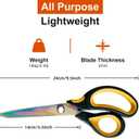 Scissors All Purpose, 9.5 Inch Premium Stainless Steel Scissors Heavy Duty Titanium Coating Sewing Fabric Scissor Cutting Fabric Leather, Hand Cutting Tools for Office, Home, School, Sewing and Crafts (Yellow)