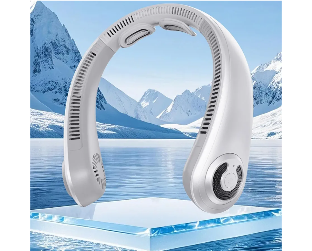 Neck Fan - Portable Neck Fan with Neck Support, 5 Speeds, All Around Airflow, Hand-free Bladeless Personal Cooling Fans, Rechargeable Wearable Fan for Outdoor and Indoor, Festival Gifts for Men Women