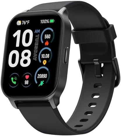 TOOBUR Smart Watch for Men Women, Smartwatch Compatible Android and iOS Phone, Answer/Make Calls, Fitness Tracker Watch, Heart Rate/Sleep Tracker/100 Sports/IP68 Waterproof, Midnight Black