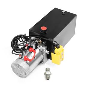 12V DC Hydraulic Power Device 10 Quart Single Acting Hydraulic Dump Trailer Pump for Lifting and Lowering Dump Trailer Trucks