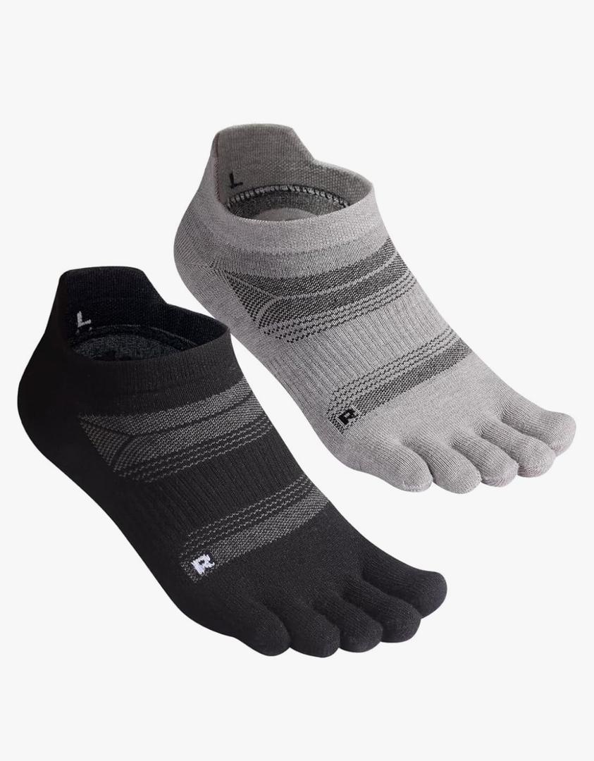 Merino Wool Toe Socks for Men & Women–50% Merino Wool,No Show,Lightweight,Arch Support Hiking Socks,Running,Long Walk