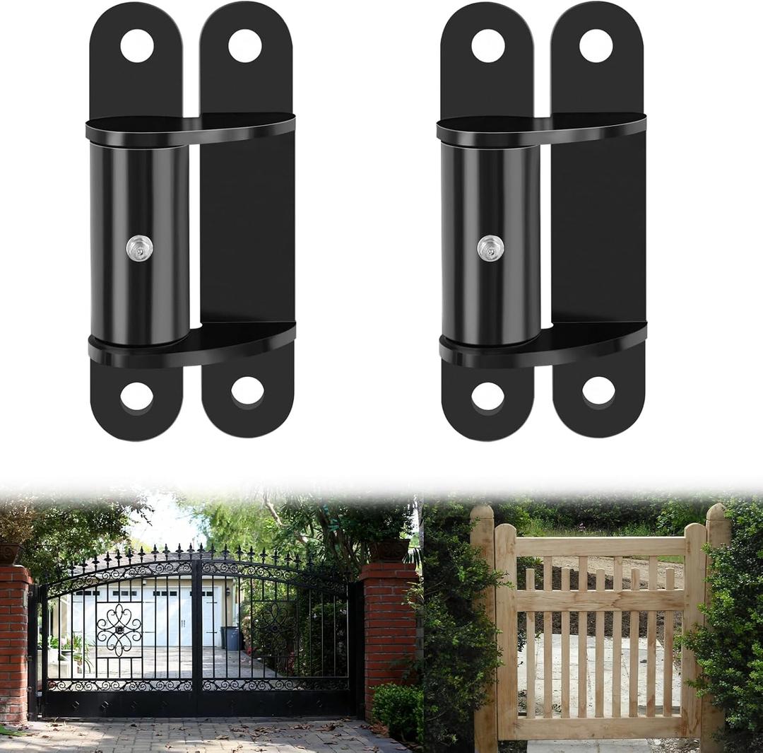 Heavy-Duty 7 Face-Mount Weld-On Roller Bearing Gate Hinges with Grease Zerk  Supports Large Driveway Gates Up to 1100 lbs, 2062P Lubricable Iron Hinge Set (Pair)