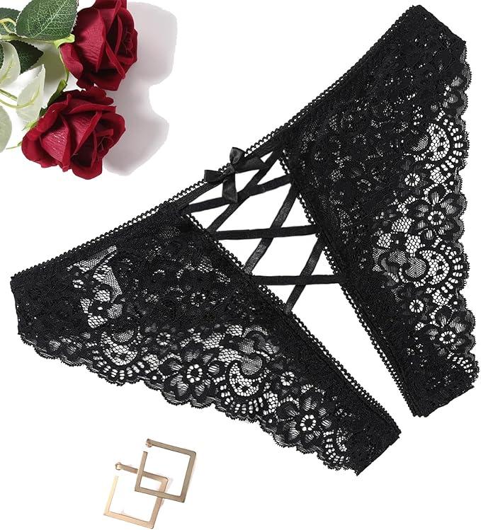 Avidlove Panties for Women Sexy Cheeky Underwear Criss Cross Lace Hipster Panty, Size Not Found 