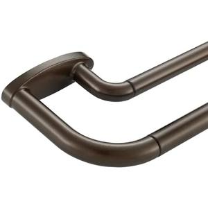 Double Curtain Rods Dark Bronze,Room Darkening Drapery Rod 28-48 Inches,Adjustable 3/4 Inches Front and 5/8 Inches Back Quality Metal Rod for Window,Wrap Around Design