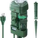 Outdoor Stake Timer Waterproof, 24 Hour Mechanical Power Strip Timer with 6 Outlets(3 180 Rotatable), 6ft Extension Cord Yard Stake Timer for Outdoor Christmas Lights, Heavy Duty, UL Listed