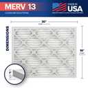 BNX TruFilter 16x20x1 MERV 13 (12-Pack) AC Furnace Air Filter - MADE IN USA - Electrostatic Pleated Air Conditioner HVAC AC Furnace Filters - Removes Pollen, Mold, Bacteria, Smoke