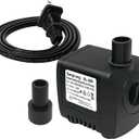 SongLong Submersible Pump 130GPH Ultra Quiet 4ft High Lift for Fountains, Hydroponics, Ponds, Aquariums & More