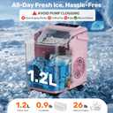 Sweetcrispy Countertop Ice Maker with Scoop, Basket and Handle, Portable Ice Machine 9 Cubes Ready in 6 Mins, 26.5lbs in 24Hrs, 2 Sizes for Home Kitchen Office Bar Party