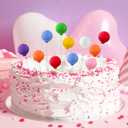 Sieral 40 Pcs Mini Balloon Cake Toppers Colorful Rainbow Cake Topper Round Clay Balls Cupcake Toppers for Birthday Baby Shower Wedding Party Decorations(Rainbow Color)