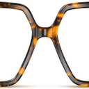 VISOONE Oversized TR90 Blue Light Blocking Glasses Fashion Accessories Non Prescription for Women Harvard (Coco Tortoise)