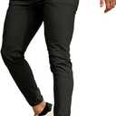 Men's 4-Way Stretch Slim Tapered Fit Golf Joggers -30" 28" 26" Inseam Nylon (Black, S)