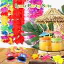 116 Pcs Pool Beach Party Favors Summer Luau Party Decorations Hawaiian Leis Novelty Sunglasses with Palm Leaves Hibiscus Flower for Summer Beach Birthday Supplies