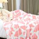 Cute Fleece Blanket Twin Size Strawberry Pink Soft Twin Blanket Lightweight Cozy Throw Blankets for Bed Couch Sofa Travel Camping 60x80 inch