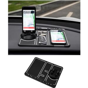 Non-slip Phone Pad for 4-in-1 Car, 2023 New Cool Glow in the Dark Car Dashboard Phone Mat with Temporary Car Parking Card Number Plate and Aromatherapy, Anti-shake Pad Universal Phone Holder (White)