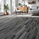 INMOZATA Peel and Stick Floor Tile Vinyl Flooring, Waterproof Vinyl Plank Flooring 36-Pack 54 Sq.Ft Wood Grain Self Adhesive Peel and Stick Flooring for Bedroom, Living Room, Kitchen, RV(Deep Gray)