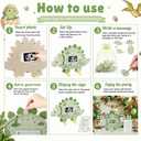 Kosiz 65 Pcs Dinosaur Baby Shower Guest Book Alternative for 60 Guests