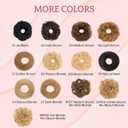 Hair Bun 100% Human Hair Natural Straight Messy Bun Hair Piece with Elastic Scrunchie for Women & Girls- 2 PCS Jet Black