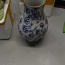 9in Blue and White Chinoiserie vase - Vintage Ceramic Flower vase with Antique Design, Perfect for centerpieces or Kitchen Accents.Chinoiserie Porcelain Decor