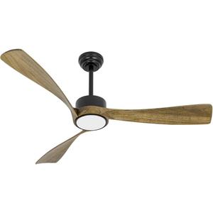 raccroc Wood 52in Flush Mount Ceiling Fans with Lights and ...