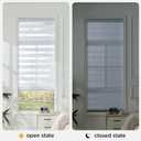 Joydeco Cordless Zebra Blinds for Windows, Dual Layer Free-Stop Zebra Shades Privacy Light Control for Day and Night, Light Filtering Sheer Blinds for Indoor Windows (Off-White, 36" W x 75" H)