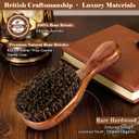 Small Boar Bristle Hair Brush Since 1965 British Craftsmanship, Handmade Natural Wooden Mini Hairbrush/Beard Brush, Pure Soft Bristles Gentle Detangling Women Men Kids Thin Fine Hair, Smooth & Shine