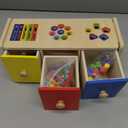 Wooden Montessori Toys for 1+ Year Old, Fine Motor Skills Sensory Preschool Learning Educational Toys, 3 in 1 Color Sorting Drawer Box Toddler Gifts for Boys & Girls 12-36 Months