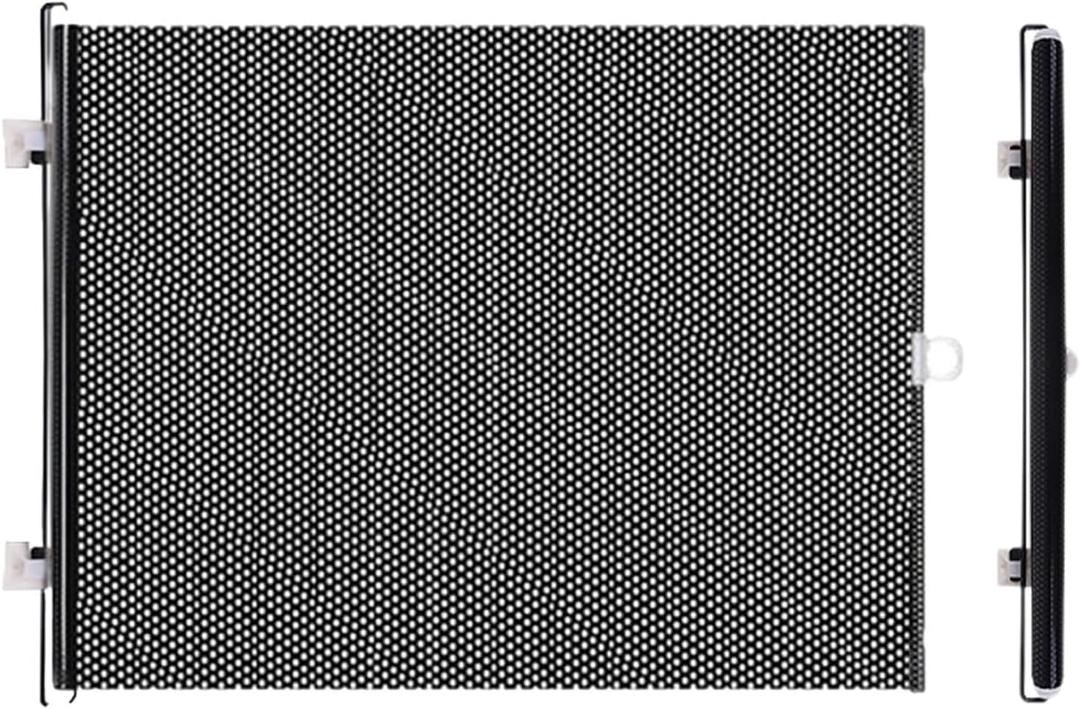 Retractable Pet Gates, Retractable Door Barrier for Pets, with Two Hooks and Three Locate, Dog Proof Gate for Kitchen, Porch, Indoor Outdoor Use (15.75 x 49.2 inch)