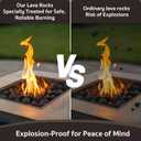 GASPRO 10 lb Large Lava Rocks, 0.8-1.2 Inch, Ideal for Outdoor Fire Pits, Indoor Fireplaces with Propane and Natural Gas, Black
