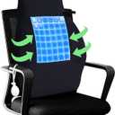 Adjustable Airbag Lumbar Support Pillow With Cooling Gel Relieve Back Pain Keep Back Cool/Dry, Back Support Pillow for Office Chair Adjustable Lumbar Support Height for Lower Back Pain Relief, Black