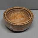 Jucoan 3 Pack Round Rattan Fruits Bread Baskets, Vintage Hand-woven Wicker Fruit Serving Baskets Bowls for Candy, Snack, Keys, Kitchen Countertop, 3 Size