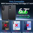 2 x for Samsung Galaxy S25 Edge Case with Screen Protector, [Military Grade Drop Protection] Dual Layer Heavy Duty Shockproof Protective Phone Case for Samsung S25 Edge (Black)