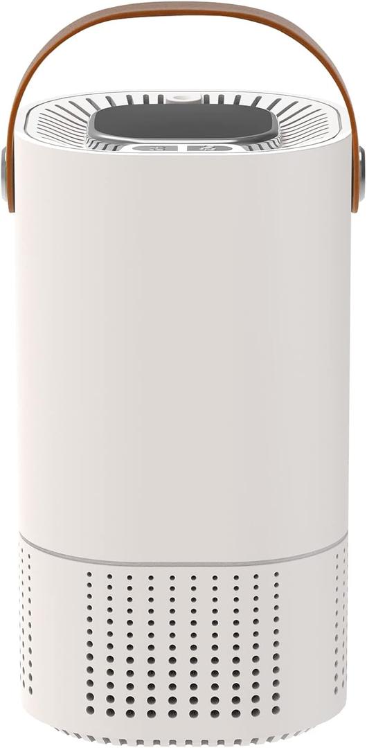 Mini Quiet Air Purifier - Portable and Cute Desk Air Purifier for Dorm, Office, Travel, Car, Classroom, Bedroom, White
