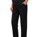 OUGES Womens Stretchy Maternity Over Belly Casual Work Straight Leg Pants Ankle Business Office Trousers with Pockets (Medium)