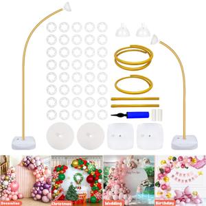 Balloon Arch Stand with Base - 8.2ft & 5ft Balloon Arch Kit with Bendable Tubes, Half Arch Stand, Balloon Column & Arch Frame for Weddings, Birthdays, Baby Showers