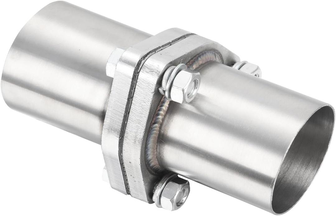 LCGP Exhaust Flange Repair Piping Kit 2.5" OD with Gasket and 3 Bolts for Quick Fix Repair,304 Universal Stainless Steel Exhaust Flange Pipe