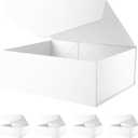 BLK&WH 5 Extra Large Gift Box with Lid 19.2x15.8x7 Inches, White Gift Box Closure Lid for Clothes and Large Gifts (Matte White)
