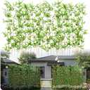 Giegxin 30 Pack 5 ft Artificial Bamboo Plants Privacy Fence Screen Faux Bamboo Stalks Plant for Outdoor Indoor with UV-Resistant Encrypted Silk Leaves Divided Decor for Garden, Yard, Balcony, Hotel