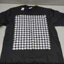 Houndstooth Pattern Design Black White T-Shirt, S