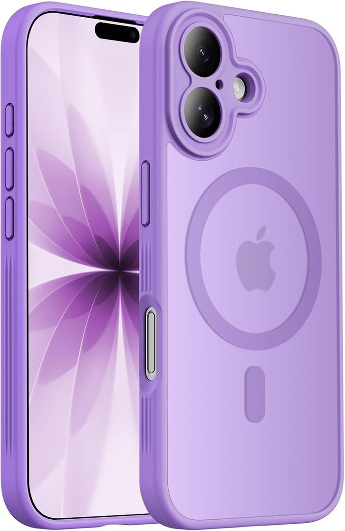 Designed for iPhone 17 Case, Compatible with MagSafe, [Camera Protection] [15FT Military Droptection] Shockproof Translucent Matte Anti-Slip Phone Case, 6.3", Light Purple
