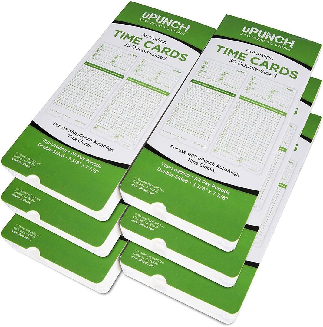 uPunch 300 Time Cards for Green HN3000 Auto Align Time Clocks (HNTCG1300)