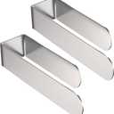 HUFEEOH 2 Pack Adhesive Hand Towel Holder, Sticky Towel Bar Towel Holder Wall Mounted, Stainless Steel Kitchen Towel Holder Hand Towel Rack for Bahtroom Hotel RV Kitchen (Silver) (8 Inch (2PC))