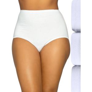 Vanity Fair Women's High Waisted Underwear, Full Coverage Ladies Panties, Perfectly Yours Briefs (White), XL