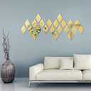 Weysat 30 Pcs Mirror Wall Stickers Decor Acrylic 3D Tear Drop Decorative Mirrors Stickers Removable Wall Art Decals for Home Living Room Bathroom Office Dormitory Decorations, 6 x 3.3 Inch(Gold)