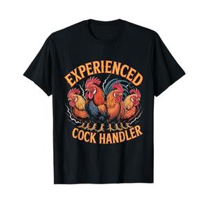 Experienced Graphic Funny Animals Tee Cock Handler T-Shirt Size 2XL