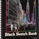 50 Sheets Black Paper Sketchbook, 108 lb/160gsm Heavyweight Black Sketch Pad 912in, Acid-Free Drawing Paper, Spiral Bound Sketch Book for Kids, Teens, Artist