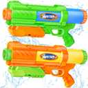 Super Water Gun for Kids Adults: 2 Pack Super Water Gun Soaker 1200cc Squirt Blasters with Impressive Range - Ideal Toys for Boys Girls Summer Outdoor Swimming Pool Water Toys Fun, Mini